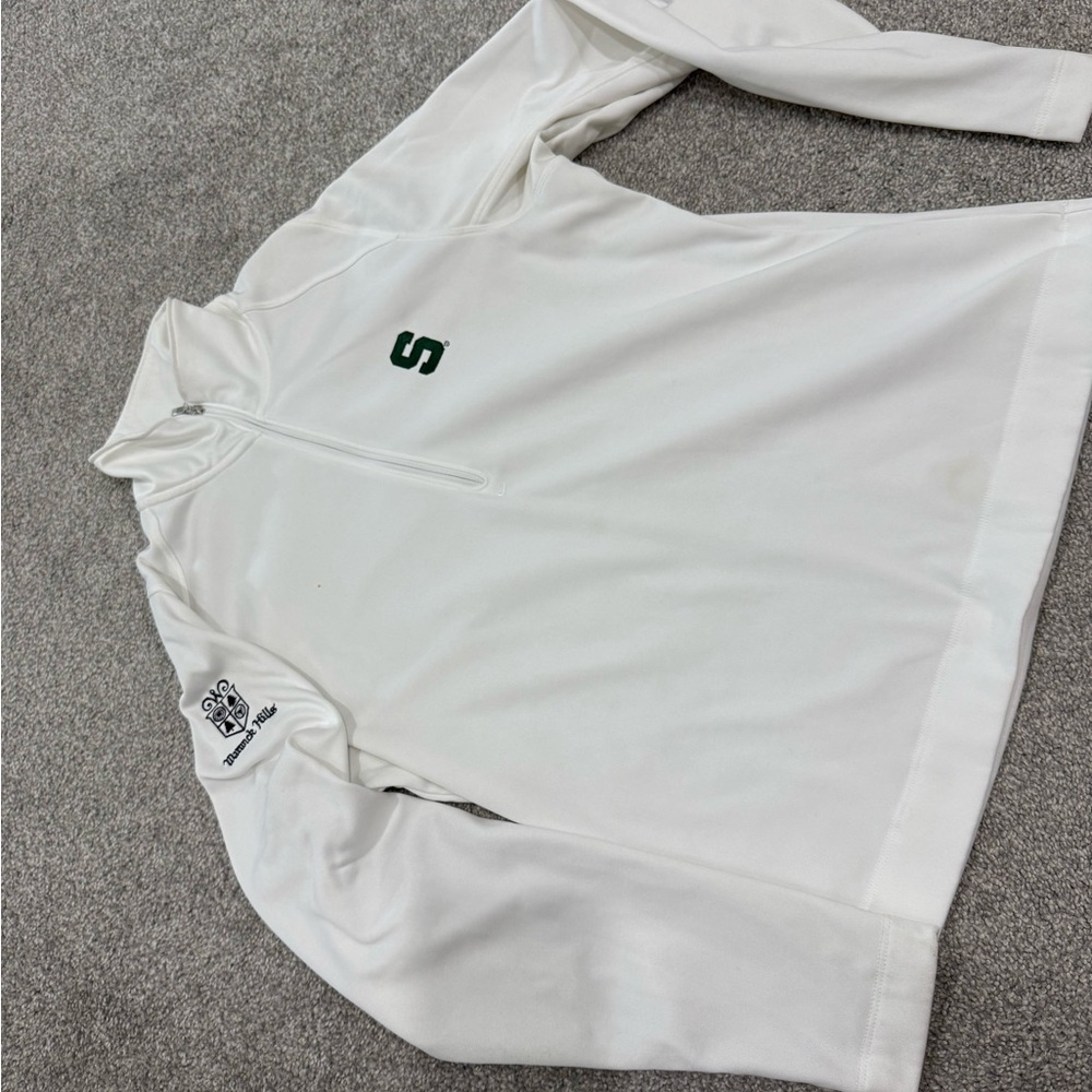 Nike White Golf Quarter-Zip Pullover
